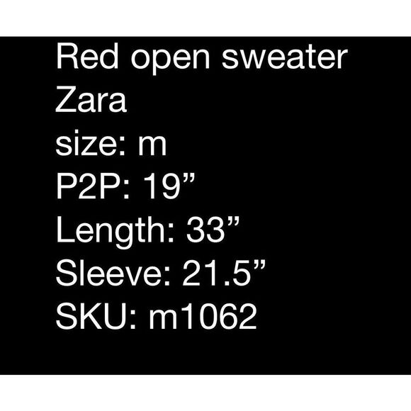 Zara gorgeous red open cardigan - size m - Picture 5 of 5